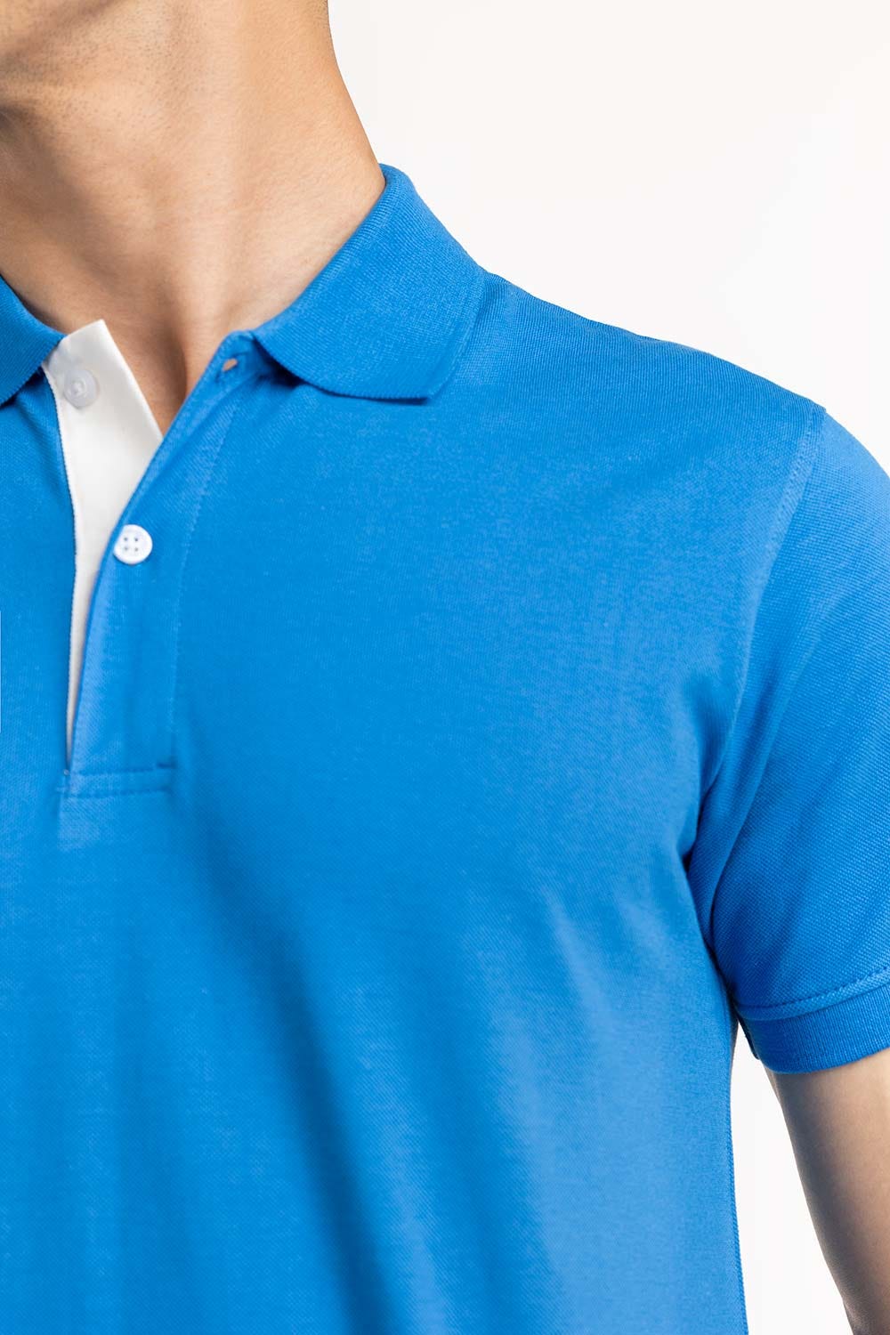 Blue Embroidered Polo PS-FPK23-180
