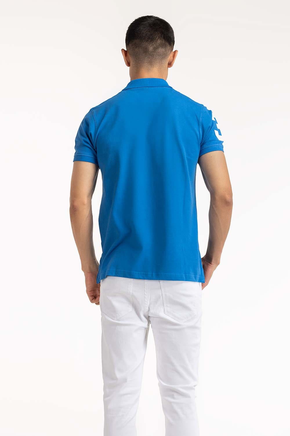 Blue Embroidered Polo PS-FPK23-180