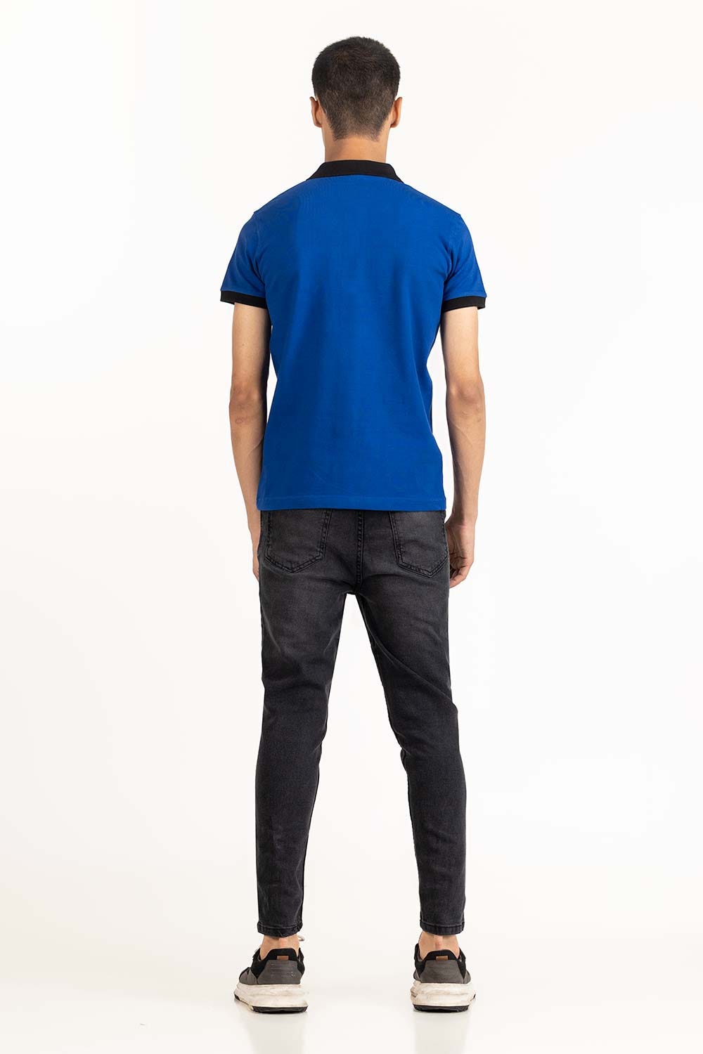 Blue Embroidered Polo PS-FPK23-248