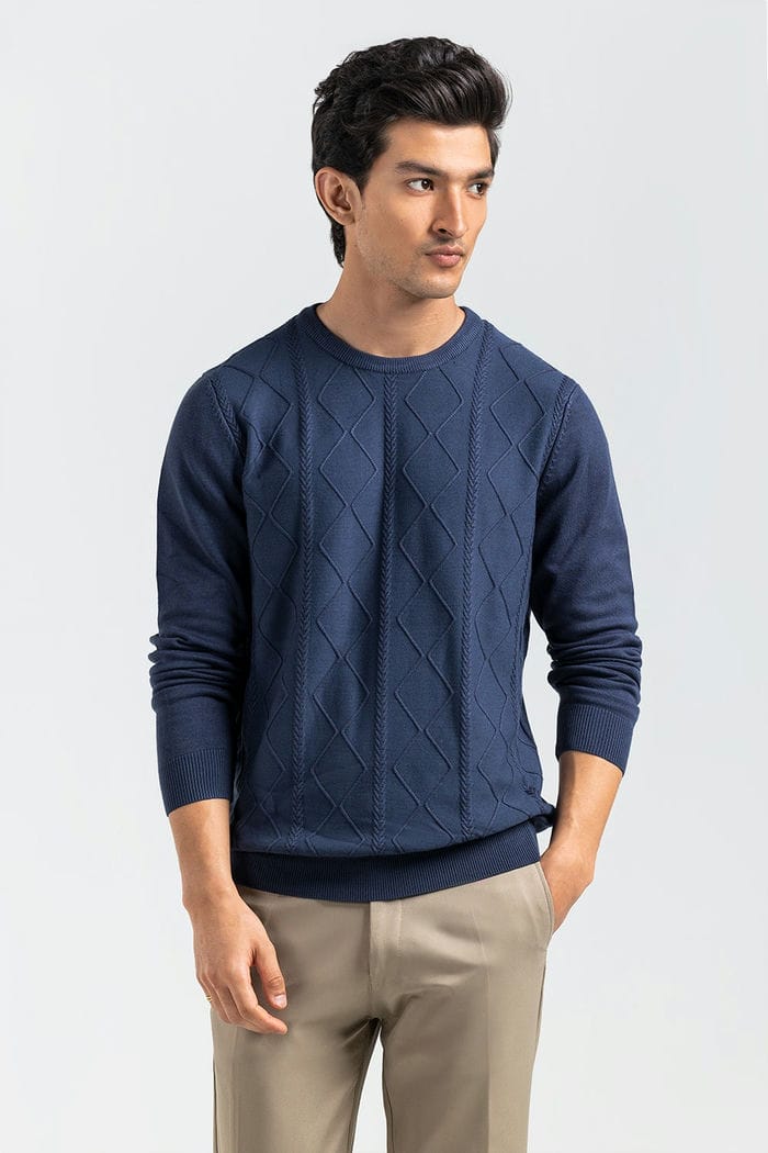 Blue Fashion Sweater FS-SWT-VPN-FD-449-01