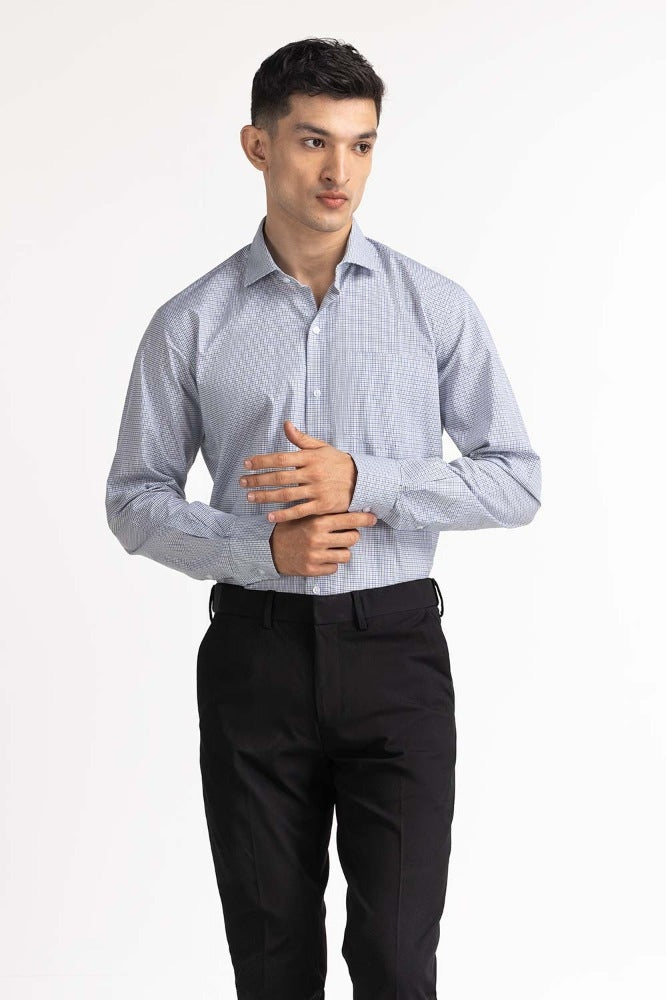 Blue Green Yarn Dyed Formal Shirt MN-FS-YD23-003