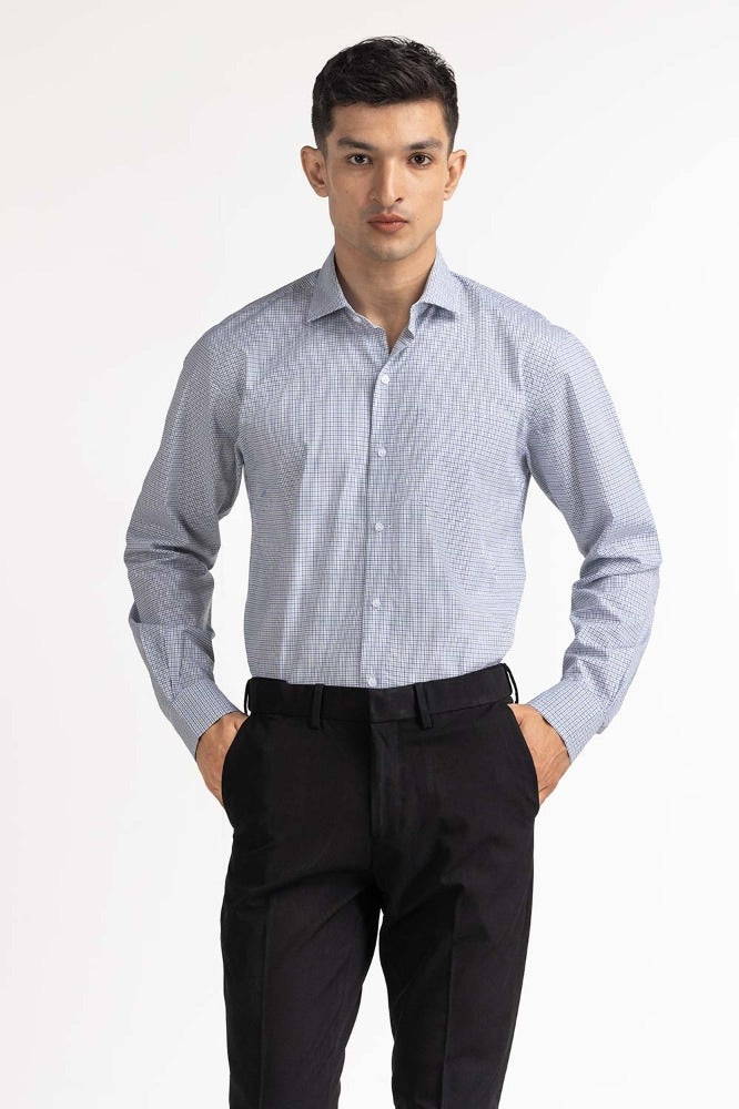 Blue Green Yarn Dyed Formal Shirt MN-FS-YD23-003