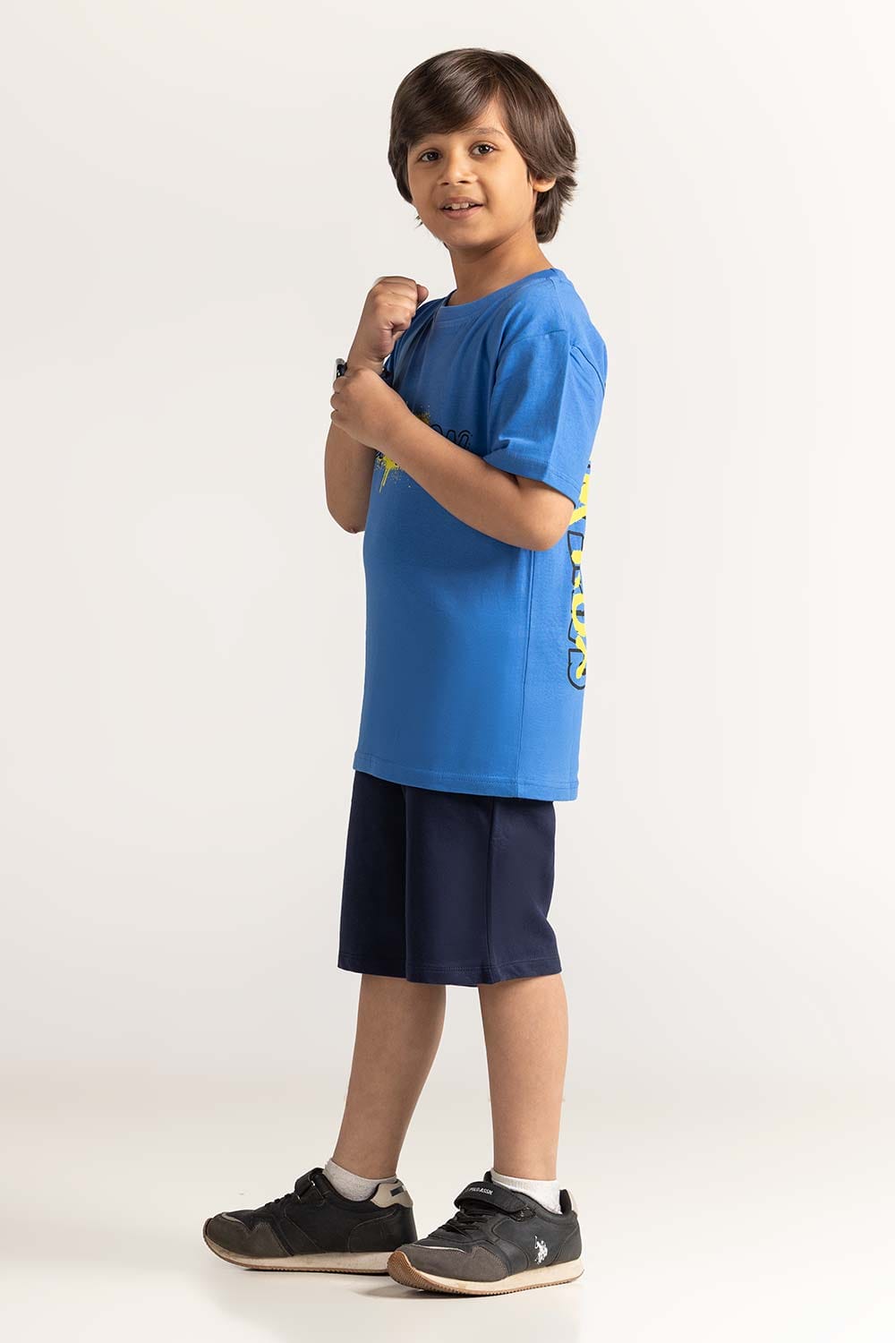 Blue Junior Boy Knit Printed Tee JB-TS-SS24-030