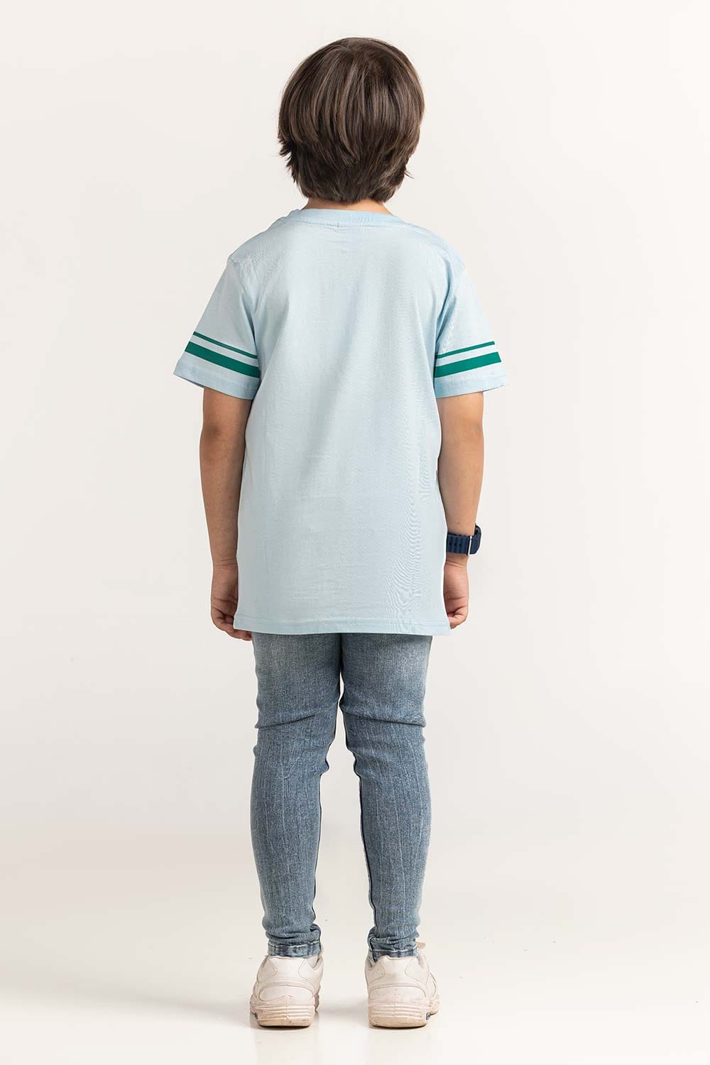 Blue Junior Boy Knit Printed Tee JB-TS-SS24-041