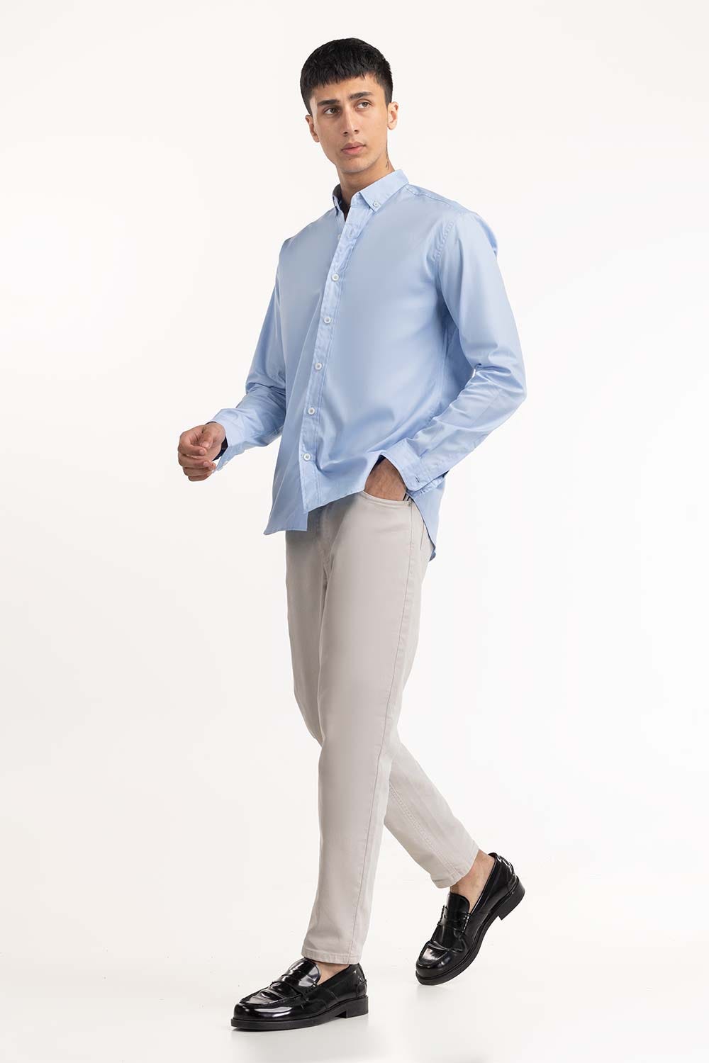 Light Blue Button-Down Shirt 224-117-048