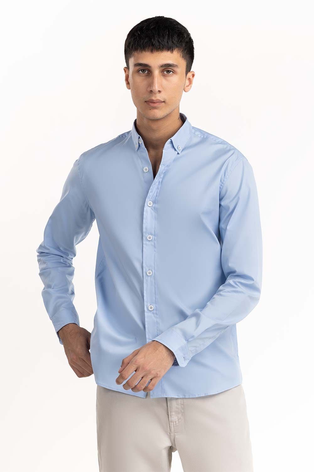 Light Blue Button-Down Shirt 224-117-048