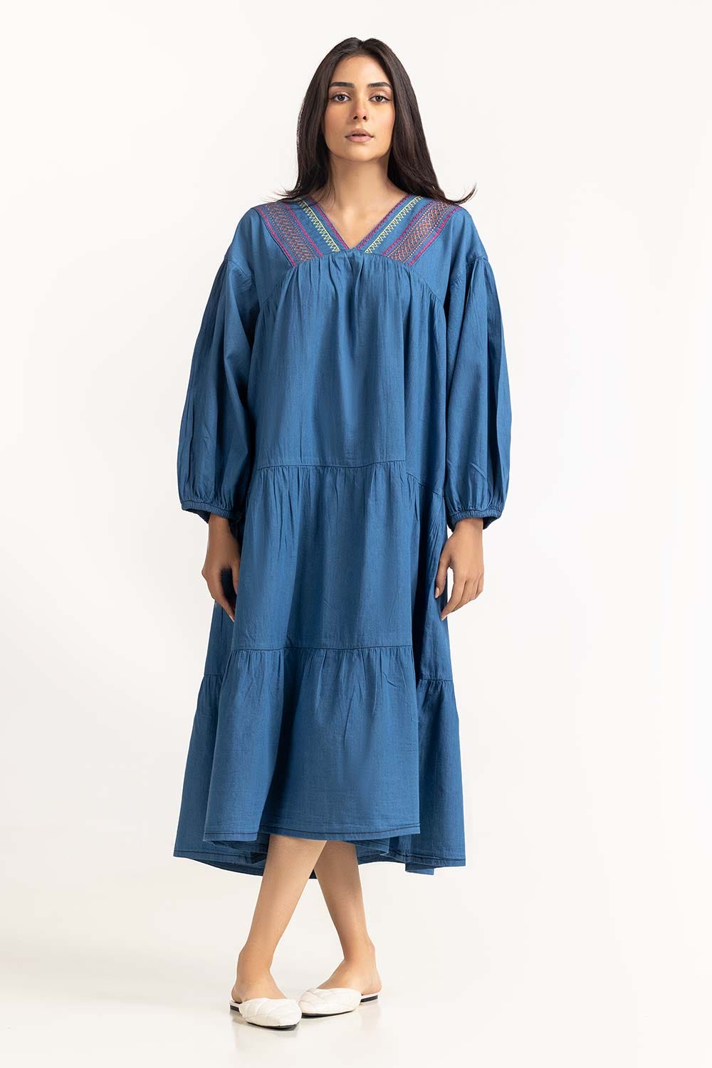Blue Light Weight Denim Dress 231-214-202