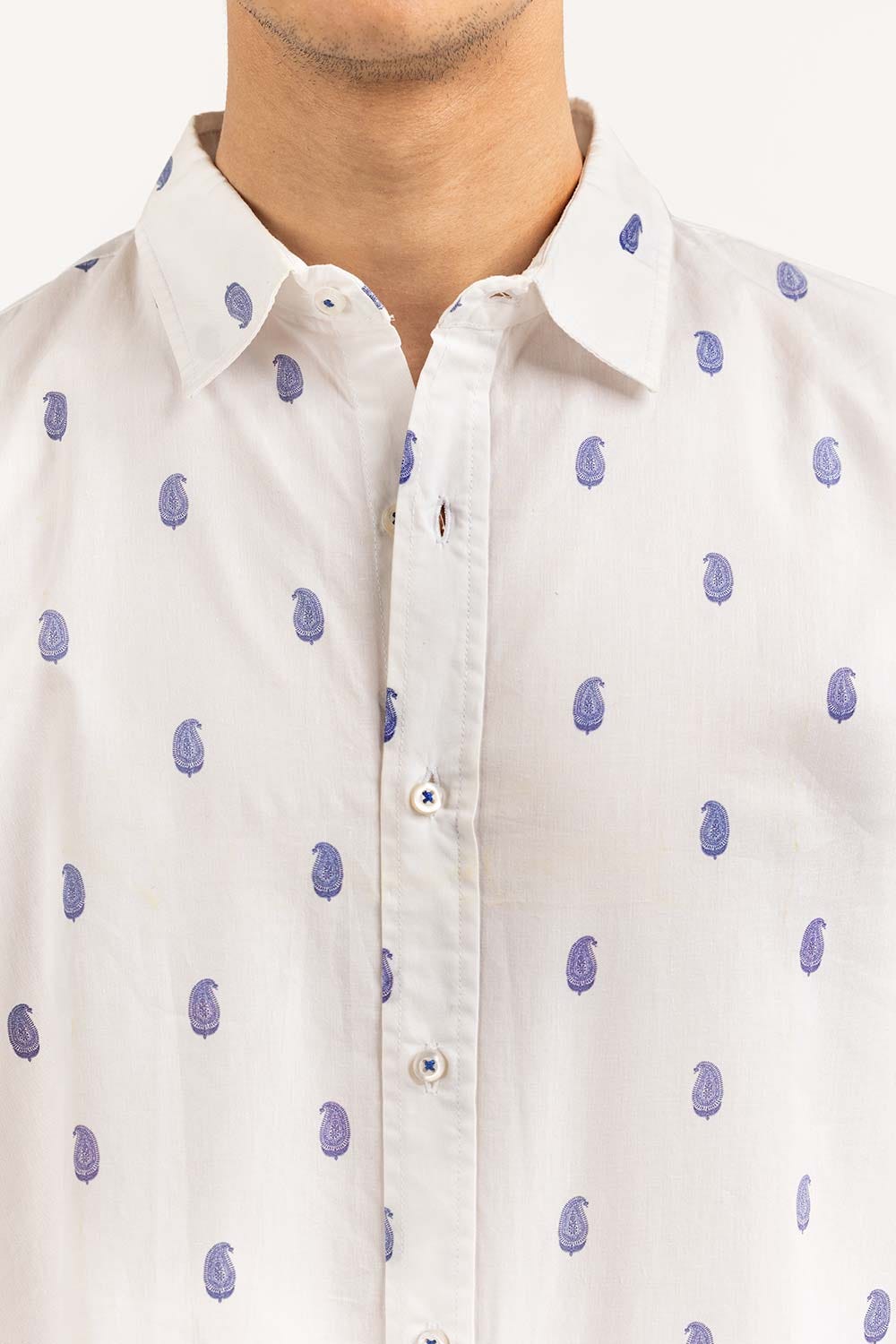 Blue Paisley Printed Casual Shirt CS-PRT22-009