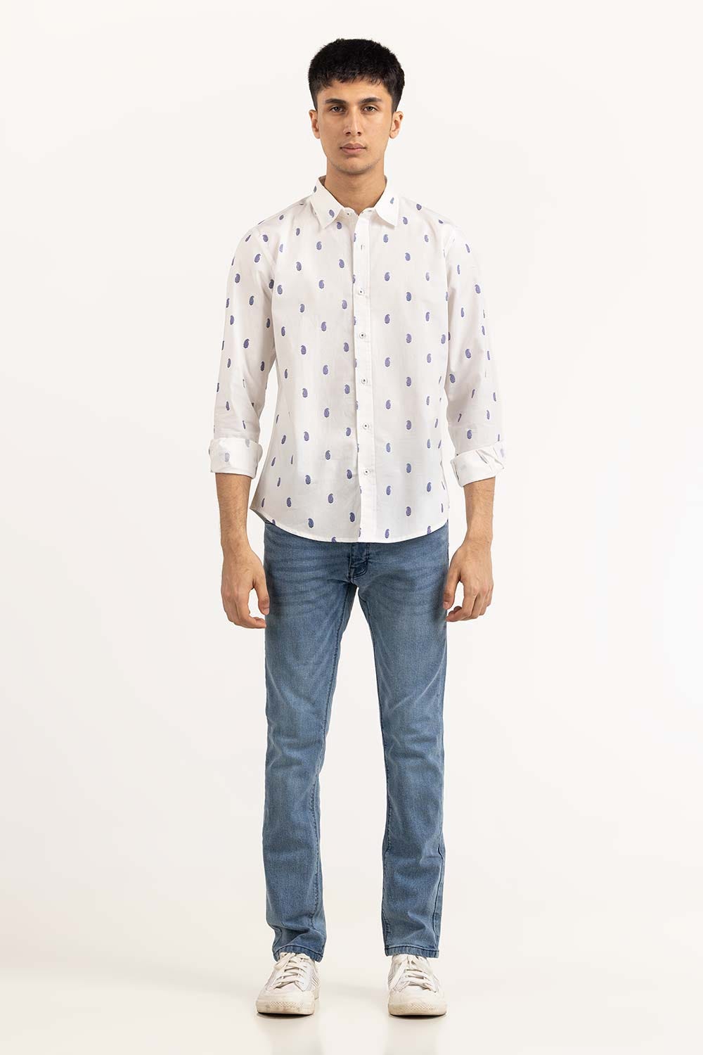 Blue Paisley Printed Casual Shirt CS-PRT22-009