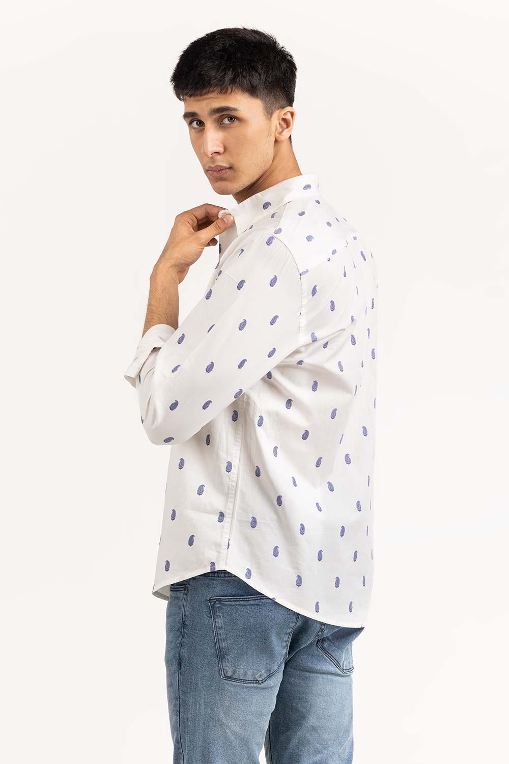 Blue Paisley Printed Casual Shirt CS-PRT22-009