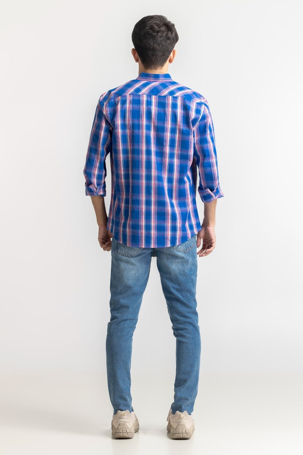 Blue Pink Checkered Casual Shirt MN-CS-SS24-107