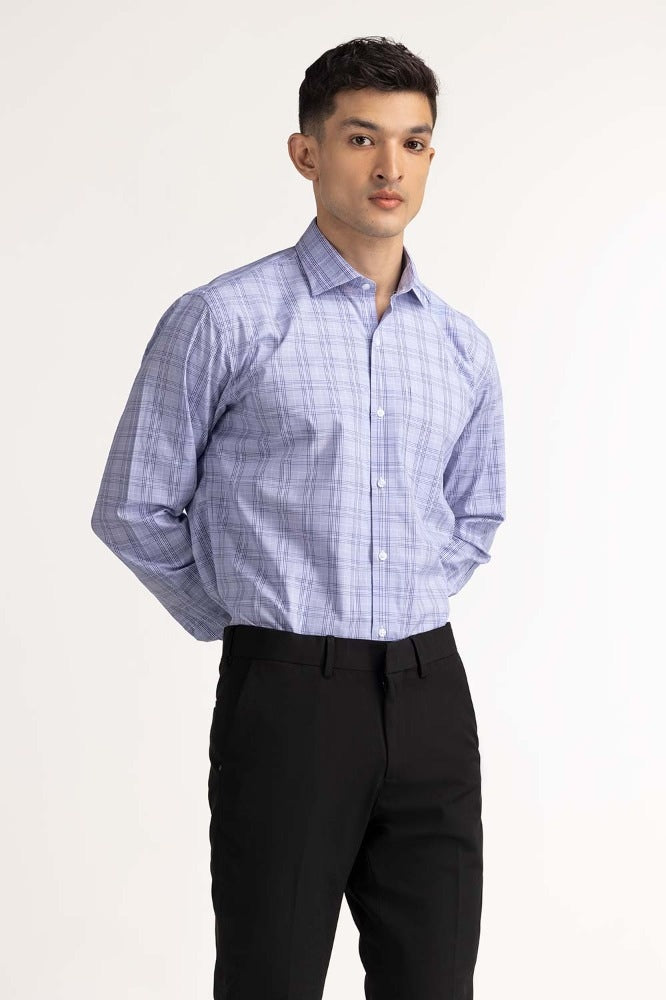 Blue Pink Yarn Dyed Formal Shirt MN-FS-YD23-004