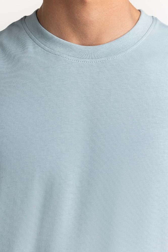 Blue Roled Up Sleeve Tee TS-CNSJ24-086