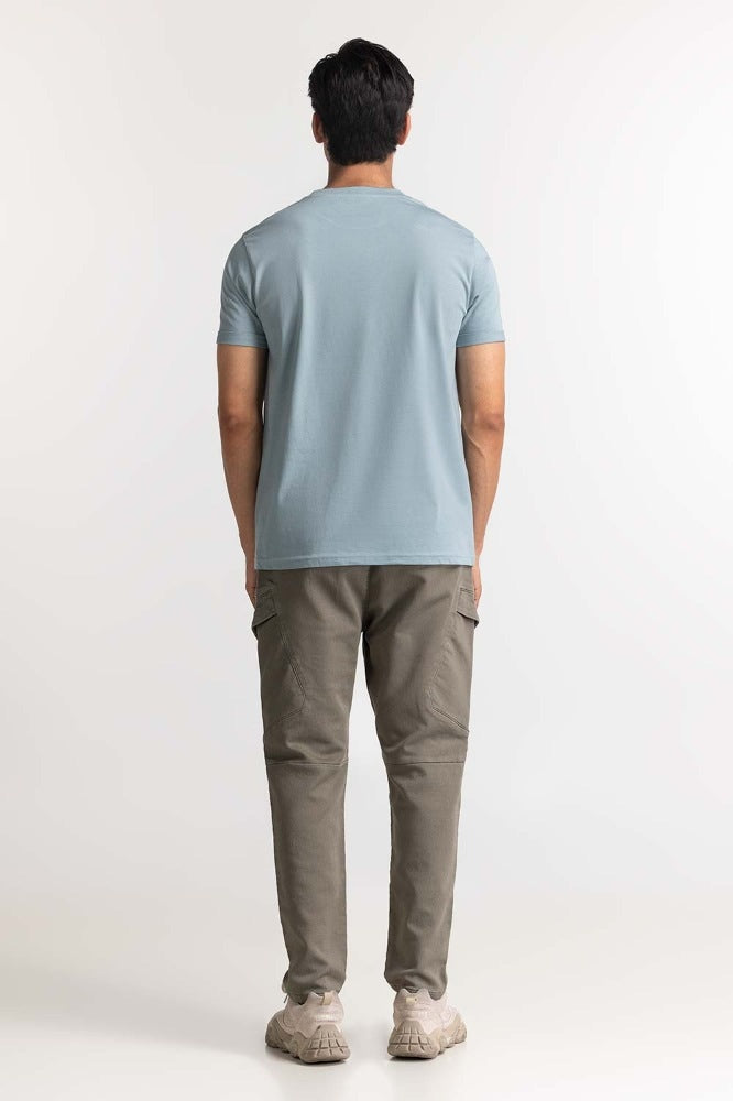 Blue Roled Up Sleeve Tee TS-CNSJ24-086