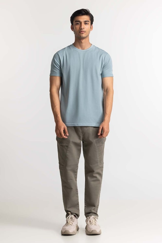 Blue Roled Up Sleeve Tee TS-CNSJ24-086