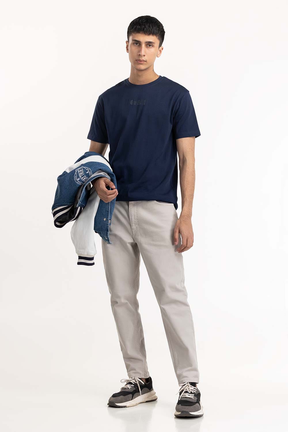 Blue Rubber Print T-Shirt 224-113-013