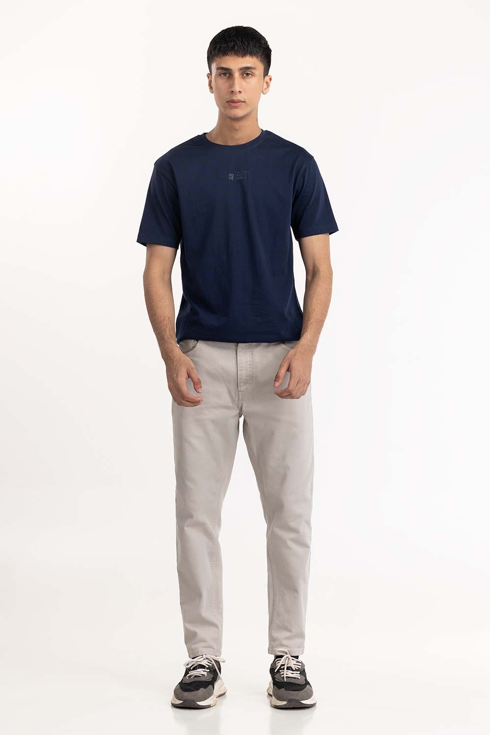 Blue Rubber Print T-Shirt 224-113-013