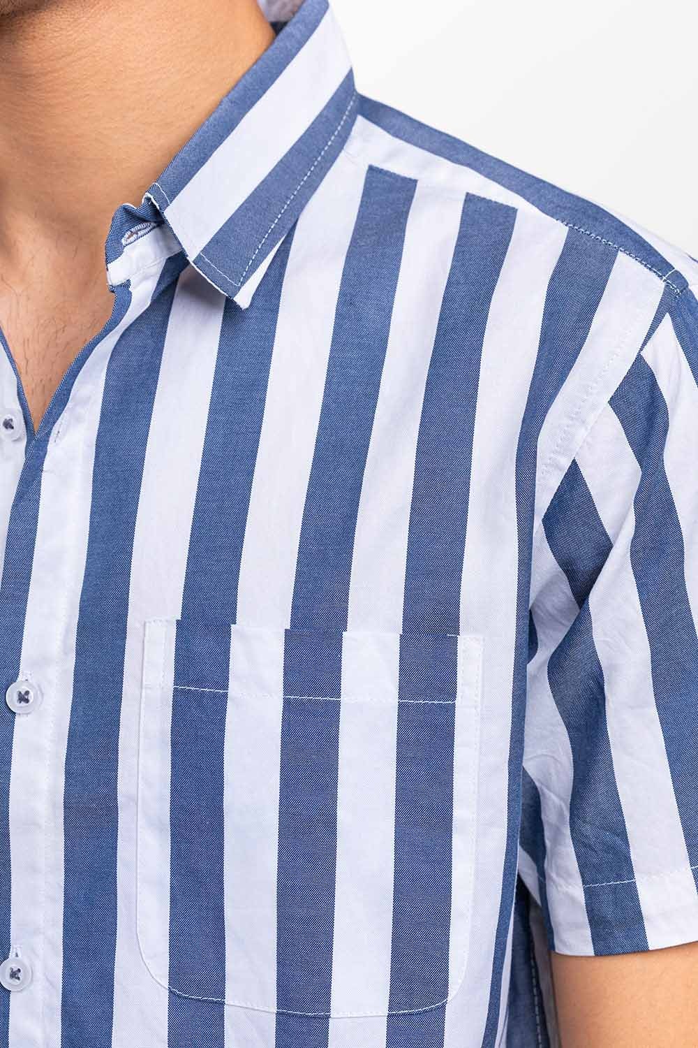Blue Striped Casual Shirt CM-YD-2874 CS HS