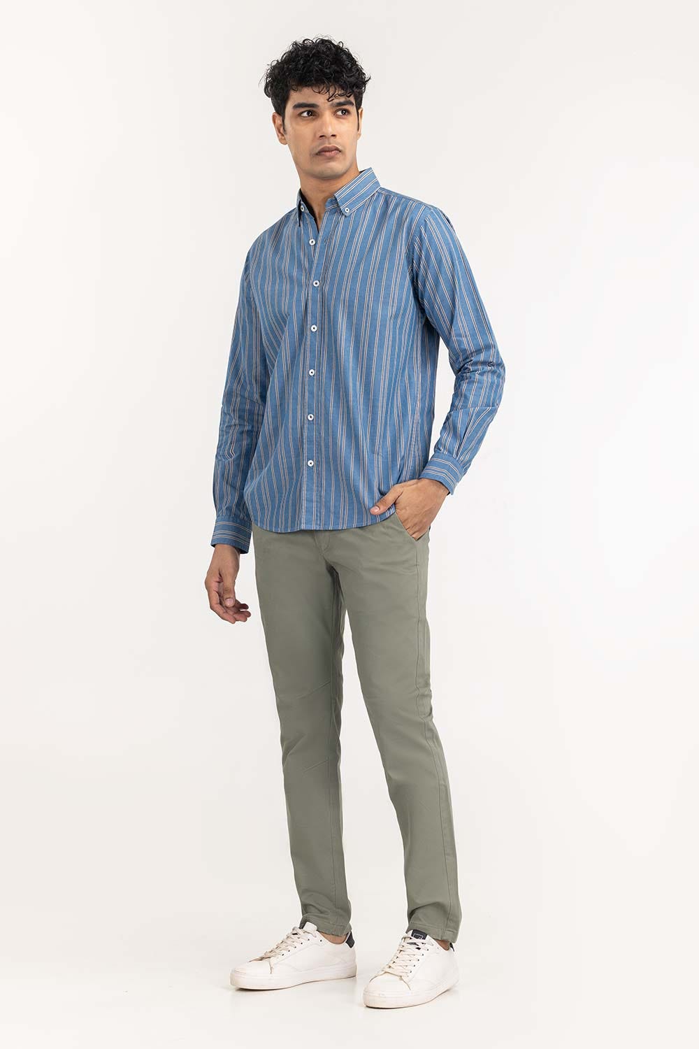 Blue Striped Casual Shirt CS-YD22-032