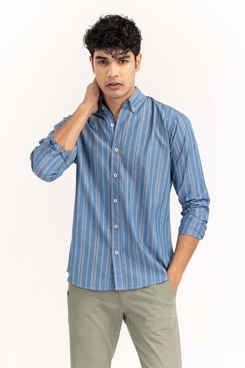 Blue Striped Casual Shirt CS-YD22-032