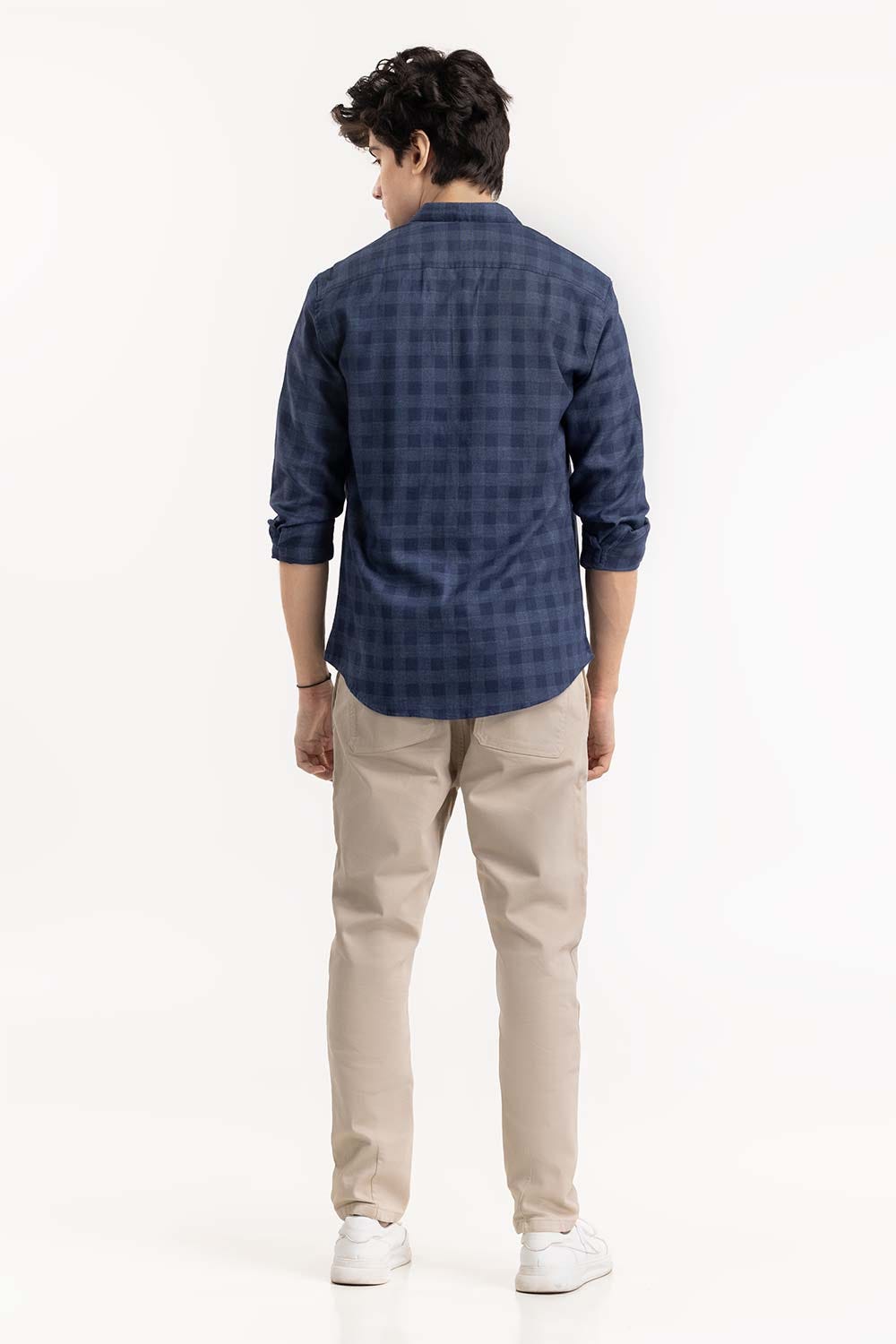 Blue Textured Button Down Shirt 224-117-017