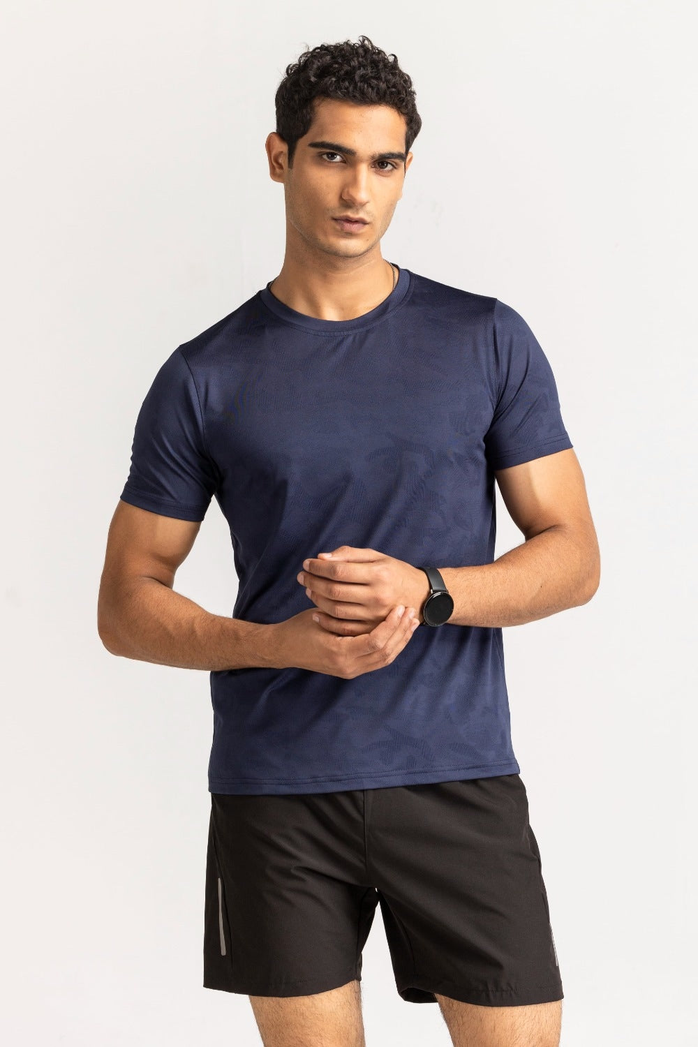 Blue Textured Tee AW-TS24-003