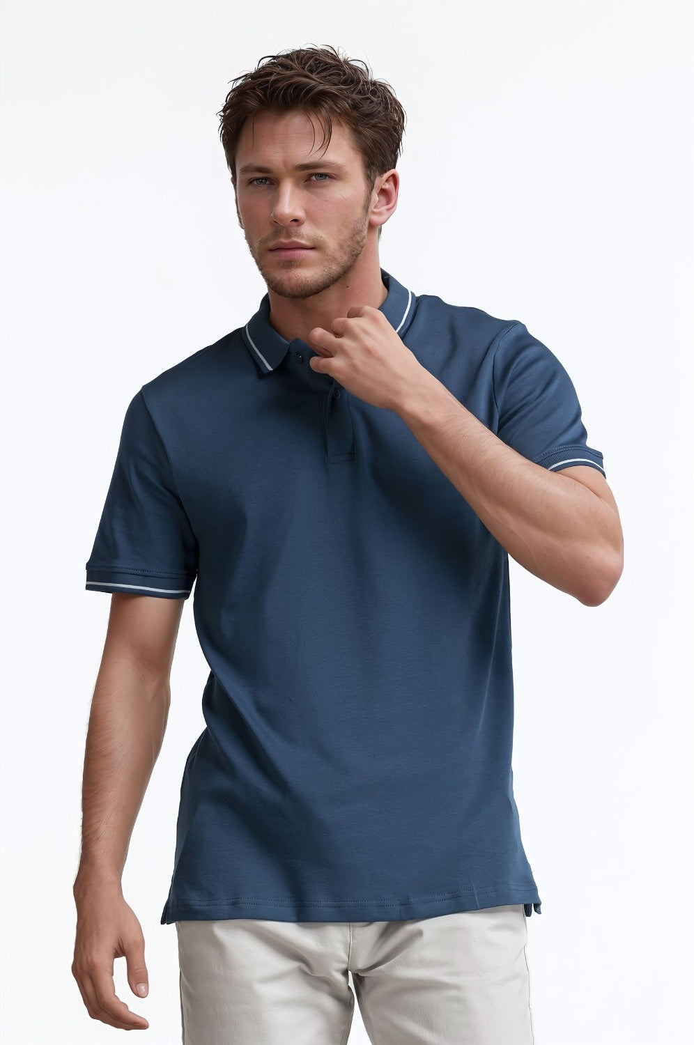 Blue Tipped Polo PS-FSHN24-039