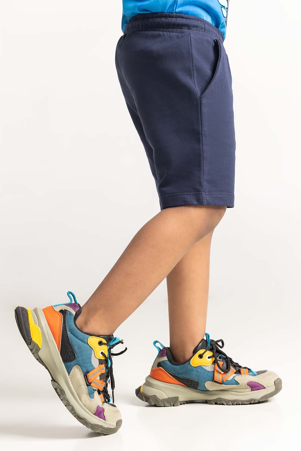 Blue Toddler Boy Knit Basic Short TB-SHT-SS24-006