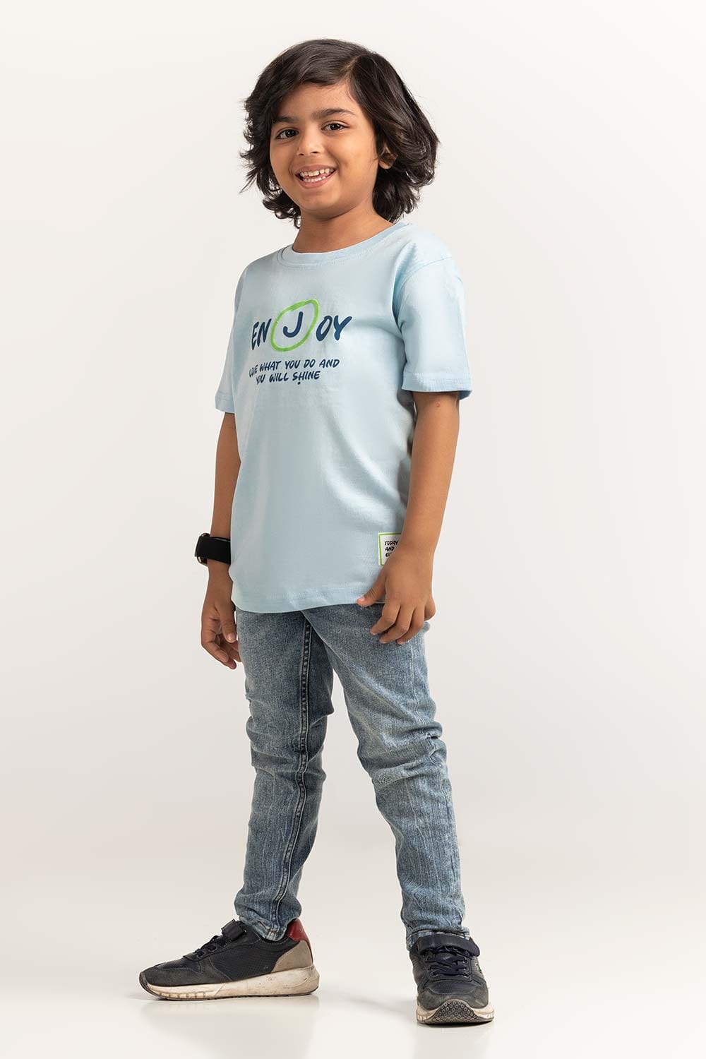 Blue Toddler Boy Knit Printed Tee TB-TS-SS24-023