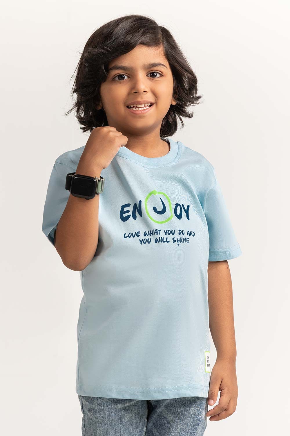 Blue Toddler Boy Knit Printed Tee TB-TS-SS24-023