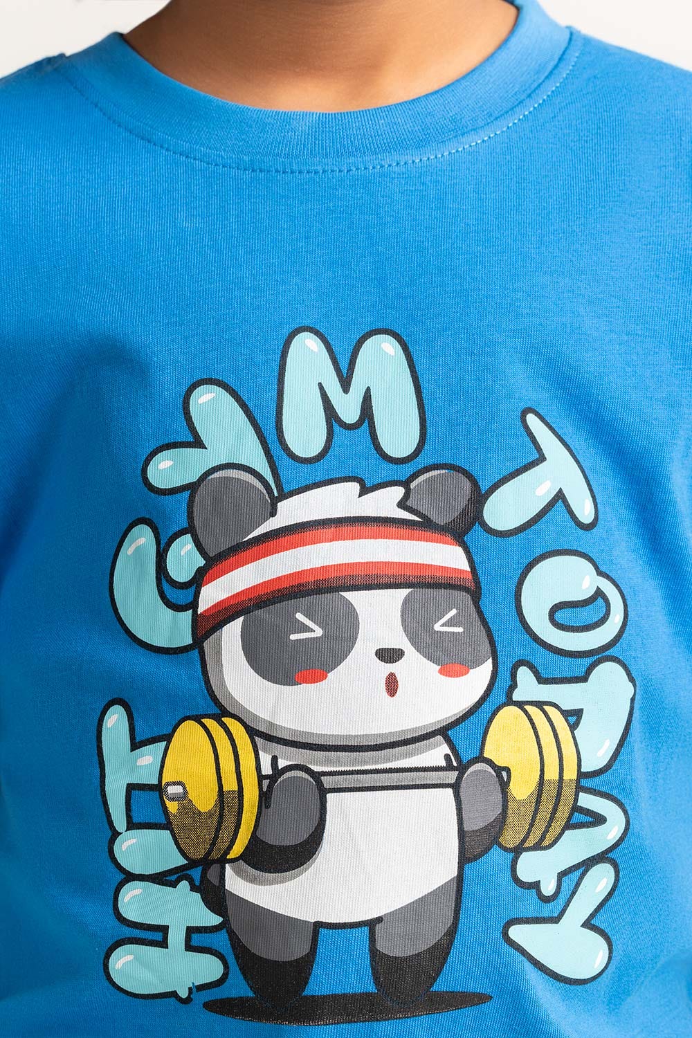 Blue Toddler Boy Knit Printed Tee TB-TS-SS24-026