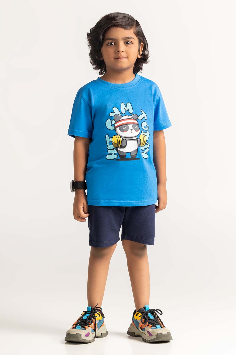 Blue Toddler Boy Knit Printed Tee TB-TS-SS24-026