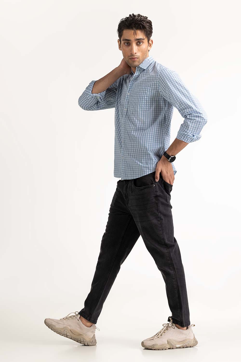 Blue White Basic Casual Shirt MN-CS-SS23-026