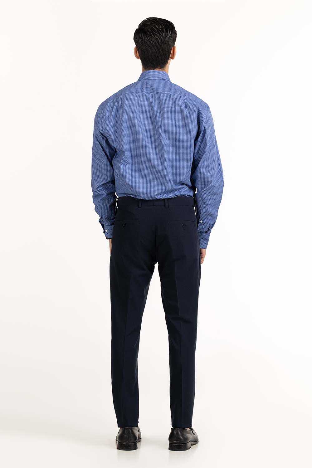 Blue White Checkered Yarn Dyed Dress Shirt FS-YD23-006