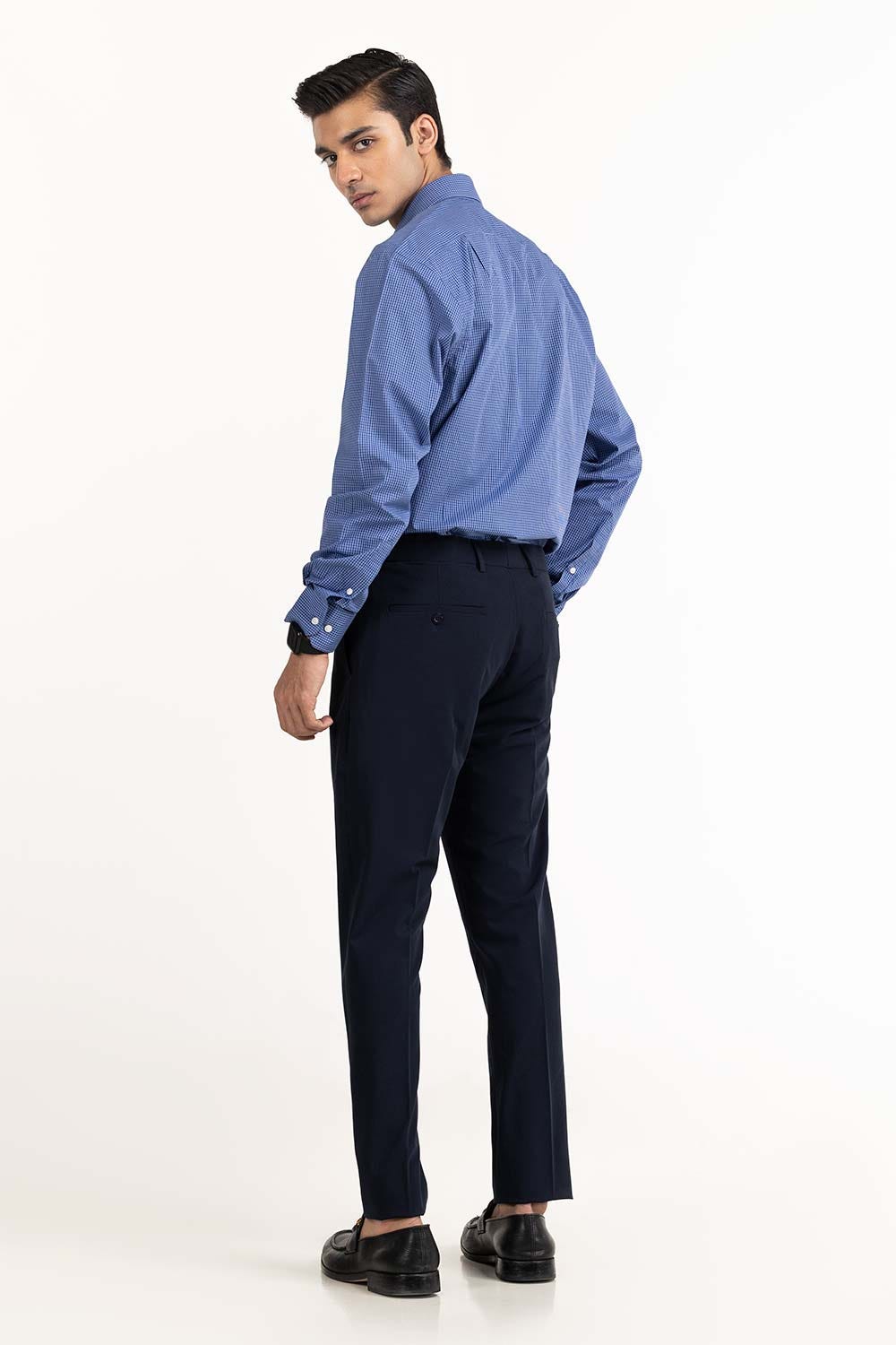 Blue White Checkered Yarn Dyed Dress Shirt FS-YD23-006