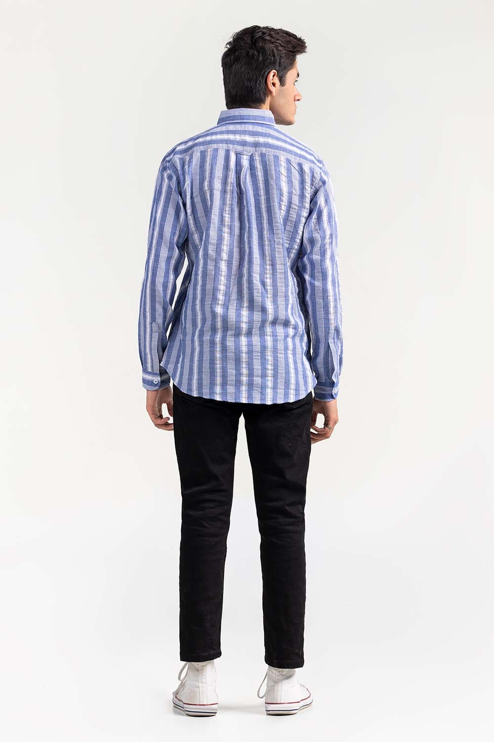 Blue White Striped Casual Shirt CM-YD-2964 CS