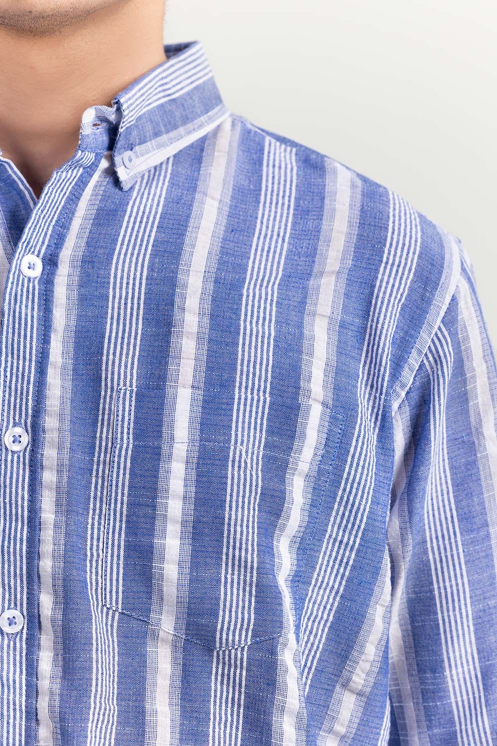 Blue White Striped Casual Shirt CM-YD-2964 CS