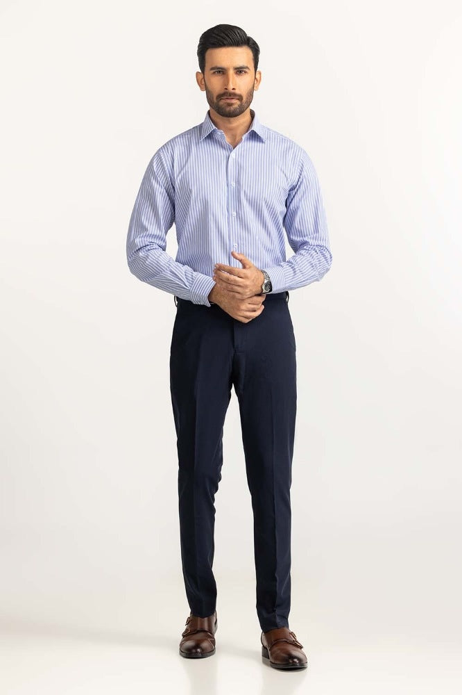 Blue White Stripe Formal Shirt MN-FS-YD24-048