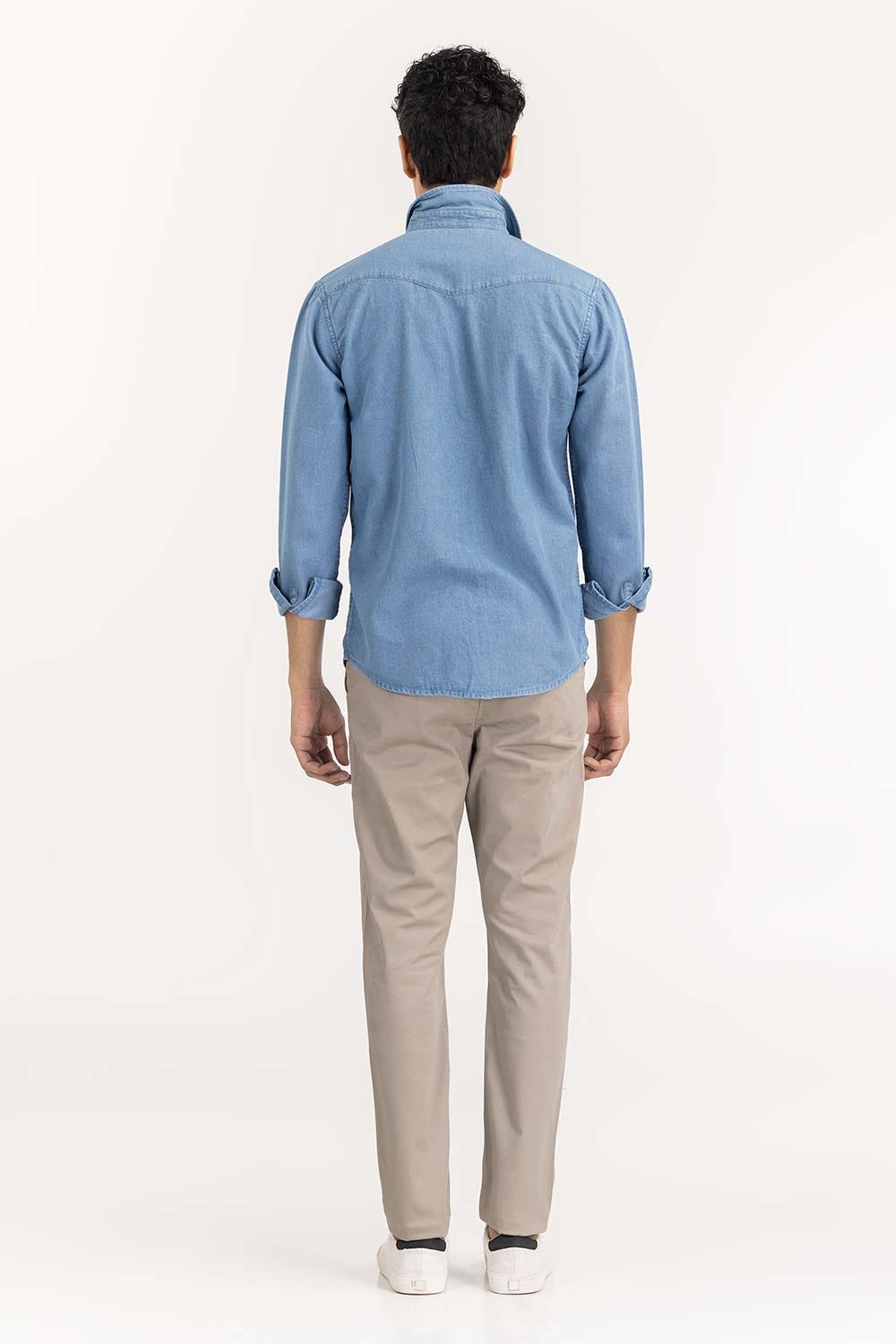 Blue Yarn Dyed Casual Shirt M-DNM-S-017 CS