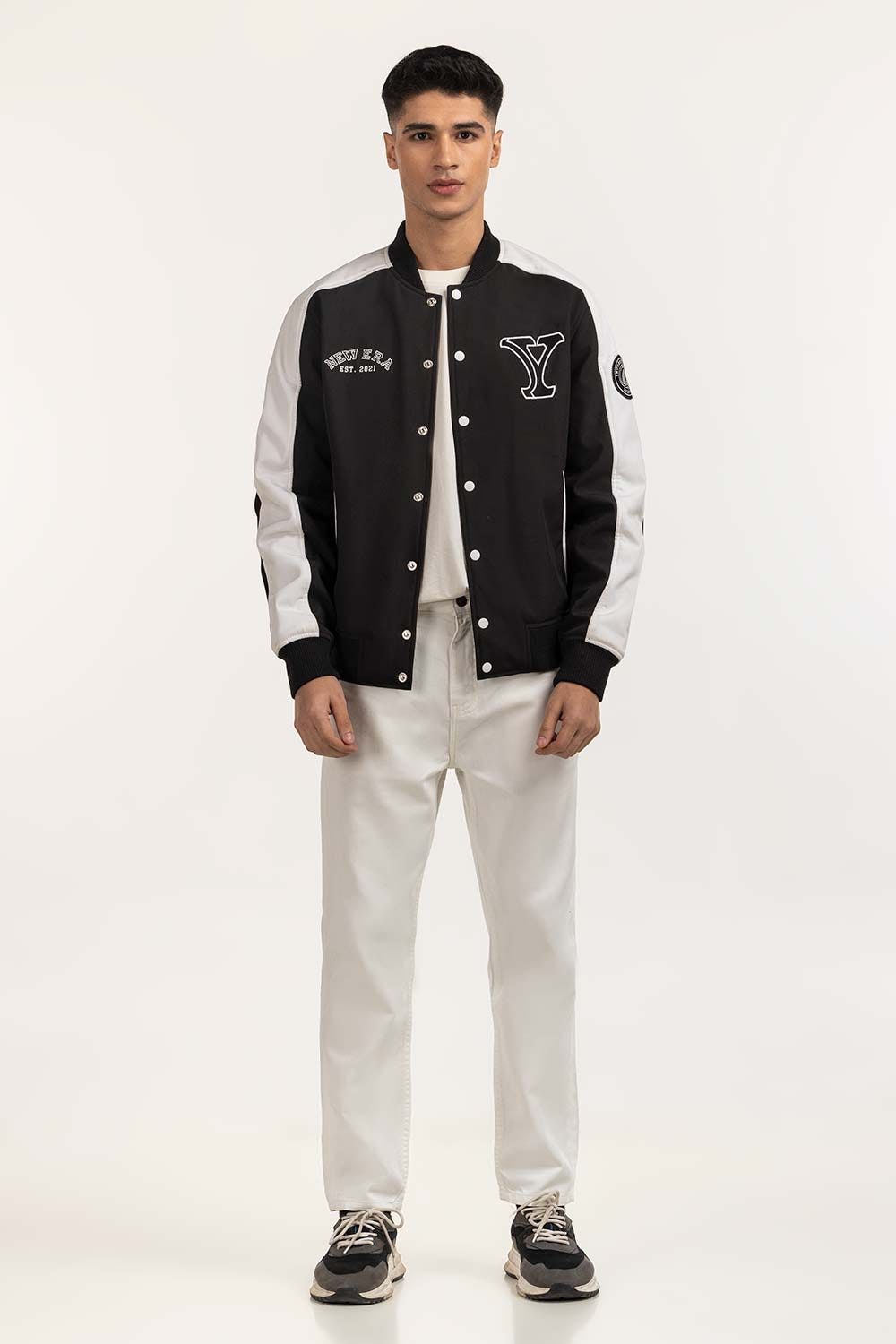 Bomber Jacket With Embroidery Patches MN-JKT-WS24-035