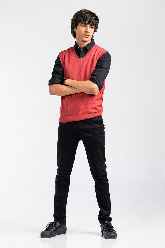 Brick Red Basic Sweater SL-SWT-D21-05