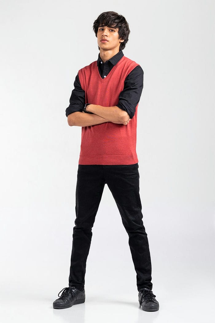 Brick Red Basic Sweater SL-SWT-D21-05