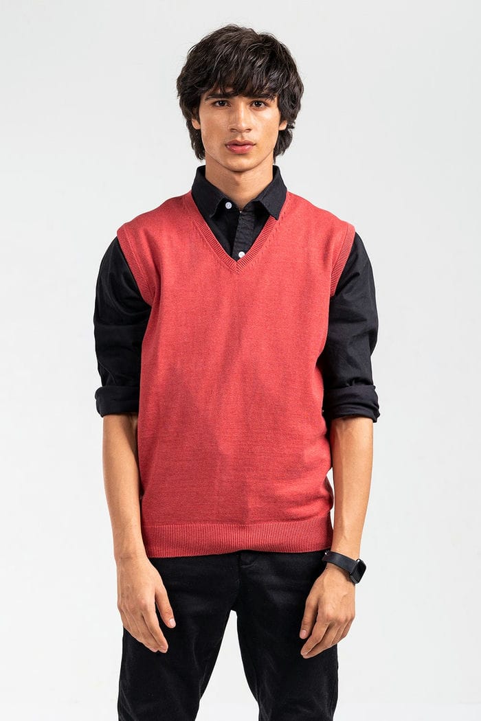 Brick Red Basic Sweater SL-SWT-D21-05