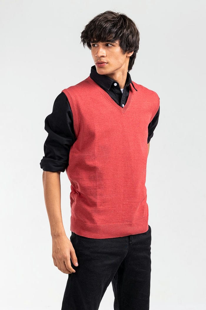 Brick Red Basic Sweater SL-SWT-D21-05