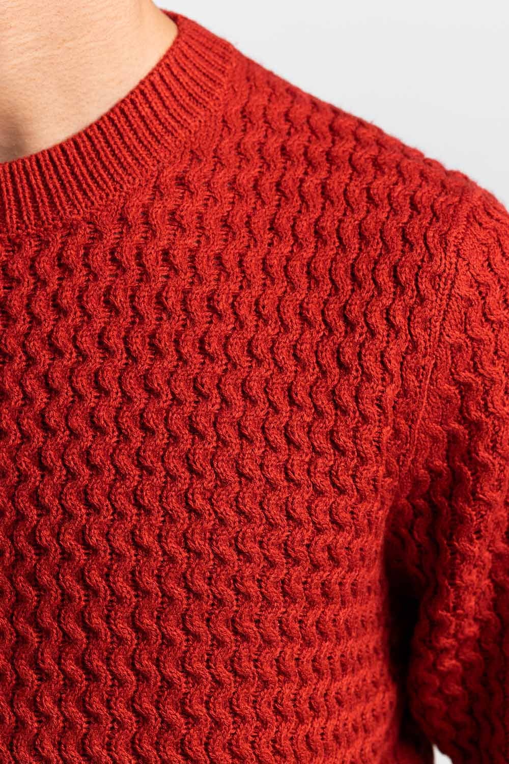 Brick Red Fashion Sweater FS-SWT-ACR-FD-425-01