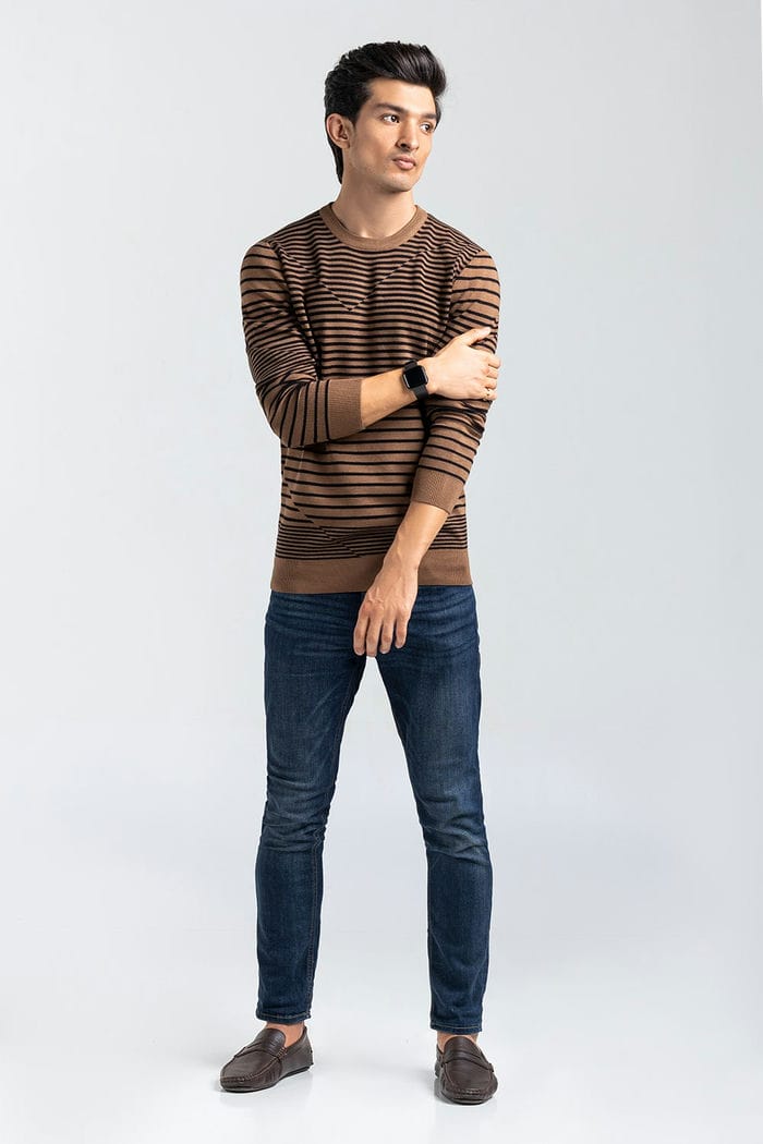 Brown-Black Fashion Sweater FS-SWT-VPN-FD-413-01