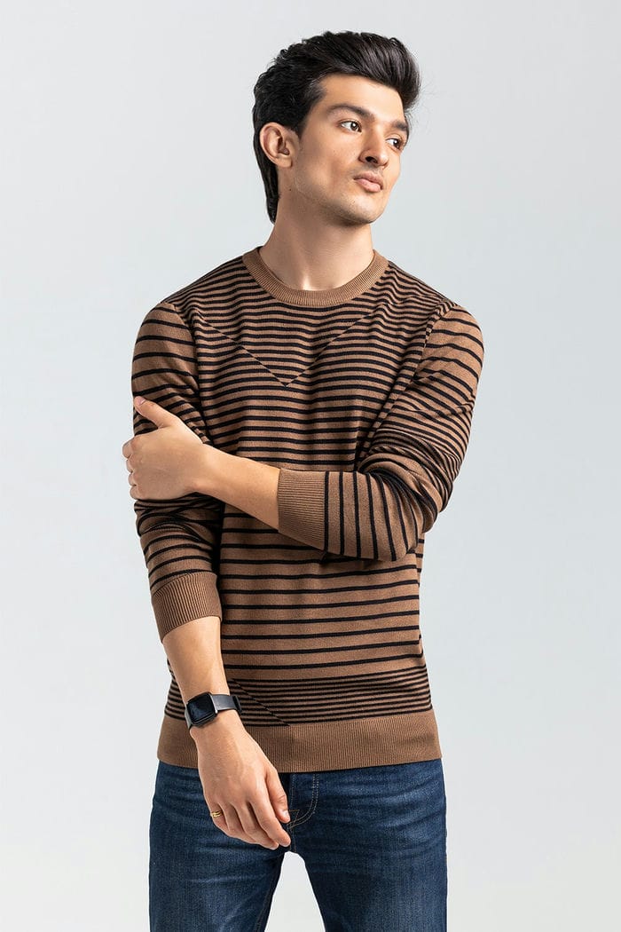 Brown-Black Fashion Sweater FS-SWT-VPN-FD-413-01