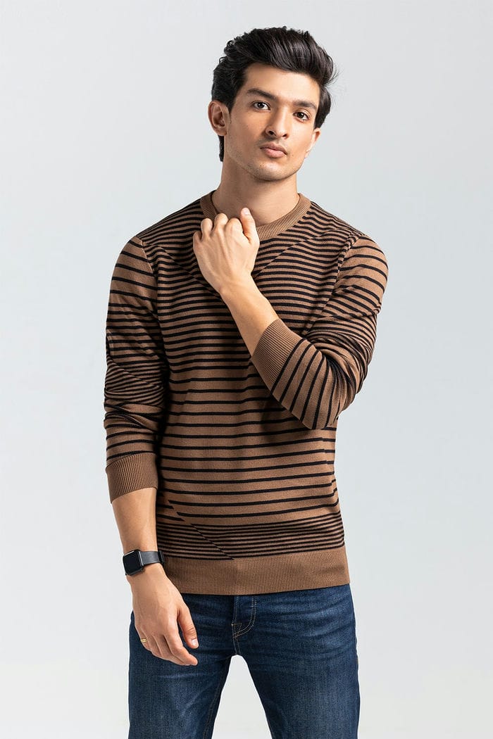 Brown-Black Fashion Sweater FS-SWT-VPN-FD-413-01