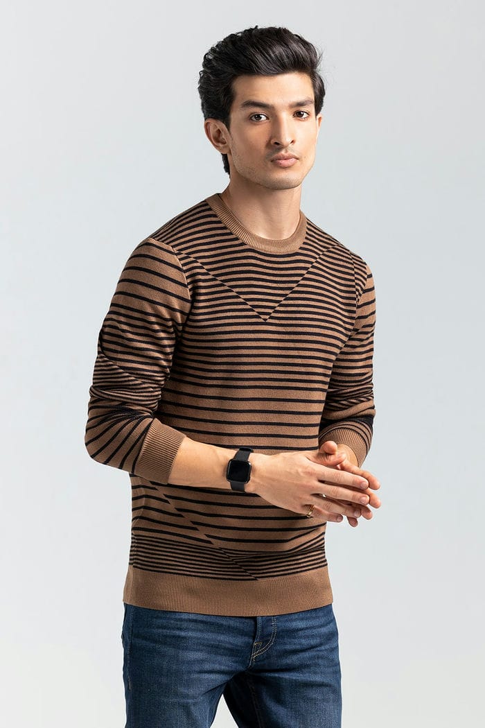 Brown-Black Fashion Sweater FS-SWT-VPN-FD-413-01