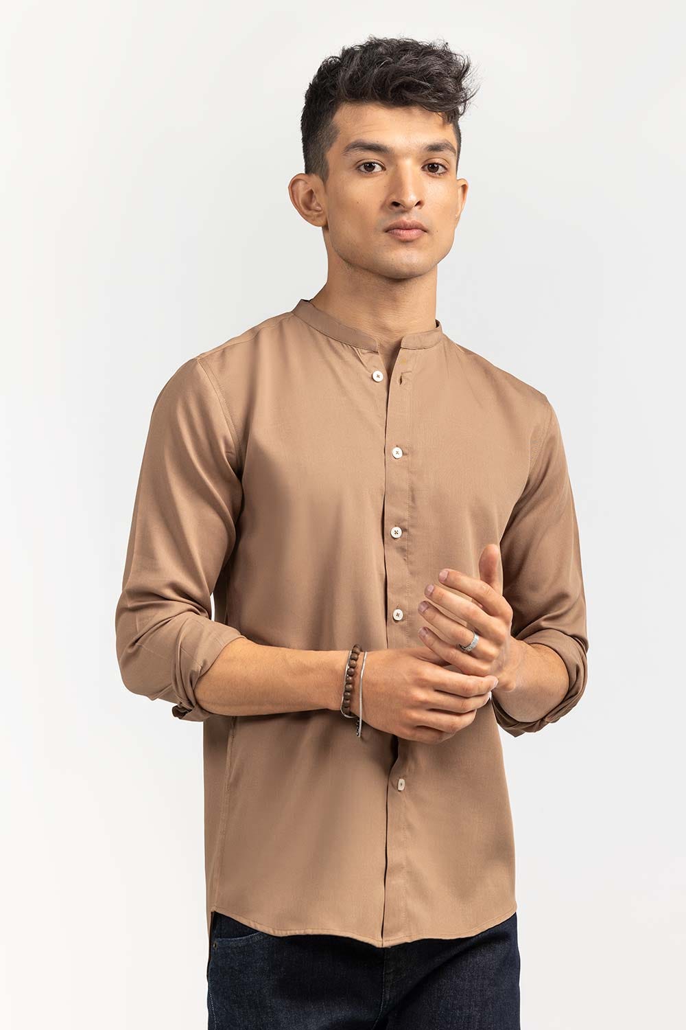 Brown Basic Casual Shirt CS-PD22-001